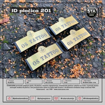 ID pločica 201 crna (dimenzija 68x22 mm, pričvršćenje magnetom) / MOQ 10 komada