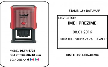 Štambilj gumeni + Trodat Printy Datumar 4727 (60x40 mm)