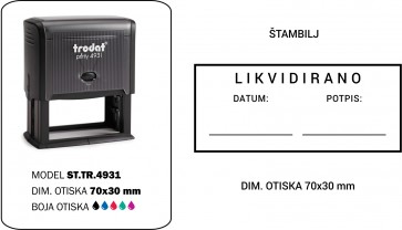 Štambilj gumeni + Trodat Printy 4931 (70x30 mm)