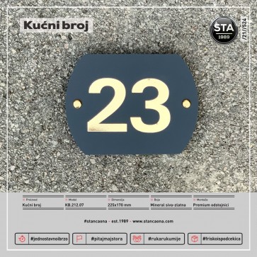 Kućni broj (225x170, mineral siva-zlatna)