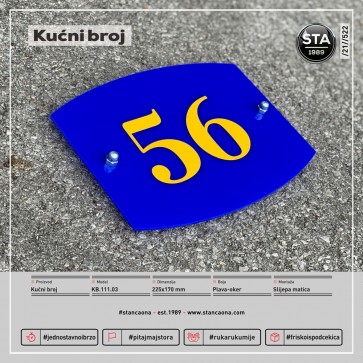 Kućni broj (225x170, plavo-oker)