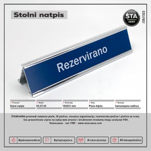 Stolna vodilica + natpis (152x31 mm)