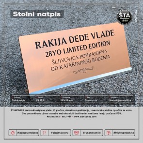 Stolna vodilica + natpis (203x90 mm)